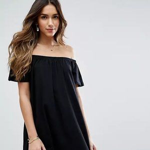 ASOS Off Shoulder Mini Dress Black Size 4 US/ UK 8